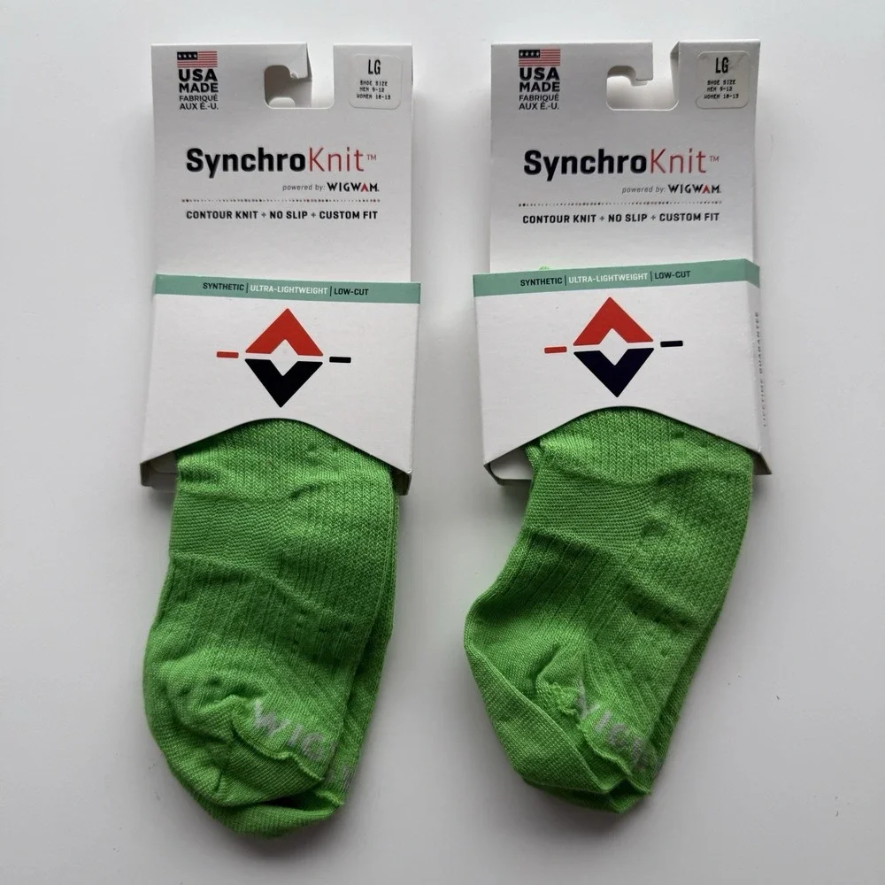 Lot 2 WIGWAM Catalyst SynchroKnit Contour No Slip Tab Sock Large M 9-12 W 10-13